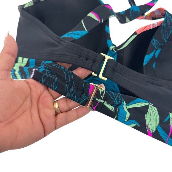 Terra & Sky Womens Floral Print Underwire Bikini Top SZ 0X (14W) - Picture 4 of 10